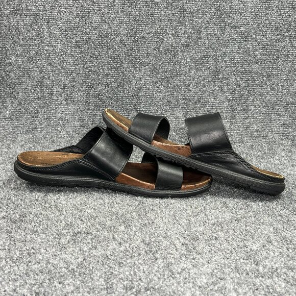 Merrell Around Town Sandals Women's Size 8 Black Leather Buckle Strap Slides - Picture 7 of 12
